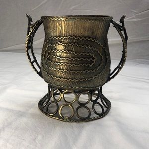 Bronze Pot/Vase with handles and lots of character.